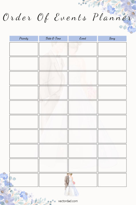 Event Planner Template, Order Of Events, Events Planner, Planner Printables, Event Organiser, Free Wedding, Stay Organized, Staying Organized, Event Planner