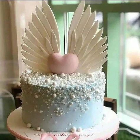 Angel Baby Cake, Bake Sale Recipes, Christmas Holiday Cake, 60th Birthday Cakes, Creative Baking, Cake Decorating Frosting, Angel Cake, Valentine Cake, Birthday Balloon Decorations