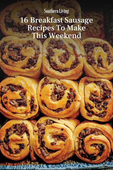 While sausage is delicious in a simple patty form alongside a couple of fried eggs, it can also be enjoyed for breakfast in a wide range of recipes. We're talking casseroles, muffins, quesadillas, quiches, and more. In fact, you'll probably be surprised to learn just how many different breakfast recipes you can make with sausage. We've rounded up our best recipes that will convince you that you should keep a roll (or two!) of pork sausage in your fridge or freezer at all times. #breakfast #brunch #sausage #sausagerecipes #sausagerolls Sausage Breakfast Rolls, Sausage Brunch Recipes, Recipes With Sausage Patties, Recipes With Breakfast Sausage Dinner, Breakfast Meats Brunch, Breakfast Meat Recipes, Brunch Recipes With Sausage, Sausage Patty Breakfast Ideas, Ground Breakfast Sausage Recipes