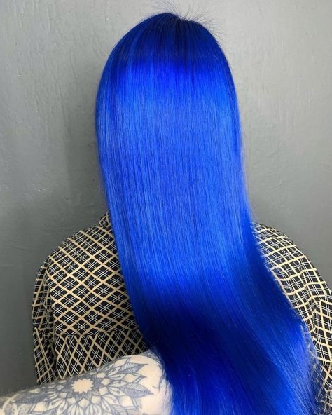 Cobalt Blue Hair Color, Atlantic Blue Hair, Neon Blue Hair, Deep Blue Hair, Blue Velvet Hair, Purple And Green Hair, Galaxy Hair Color, Electric Blue Hair, Blue Hair Aesthetic