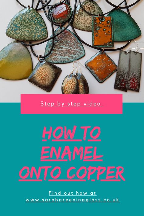 Enamel Techniques Jewelry Making, Cold Enamel Tutorial, How To Enamel Copper, Copper Enameling Tutorial, Enamel On Copper Jewelry, Enamel On Copper, Copper Enamel Jewelry, Enamelling Jewellery, Coloring Metal