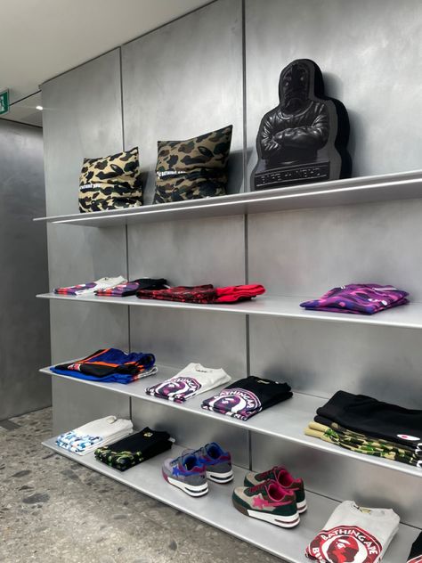 London. Bape store. Lifestyle. Clothes. Fashion. Bape stas. Luxury lifestyle. Money. Bape Store, Motion Sickness, Baby Must Haves, Store Interior, Outfits Casual, Baddie Outfits, Motion, Dream House, London