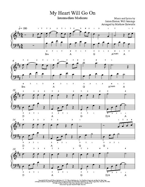 My Heart Will Go On by Celine Dion Piano Sheet Music | Intermediate Level Ukulele Fingerpicking Songs, Piano Songs For Beginners, Easy Chords, Piano Chords Chart, Cello Sheet Music, Piano Tips, Online Piano Lessons, Saxophone Sheet Music, Not Musik