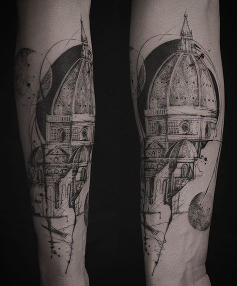 For @jamescaffynart ! ___The Duomo of Florence🕌 . Thank you so much  See u !! Duomo Tattoo, Florence Tattoo, Italy Tattoo, Duomo Florence, Date Tattoos, Realistic Tattoo Sleeve, Latino Art, Italy Images, Architecture Images