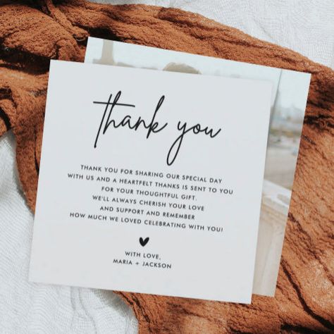 Wedding Thank You Wording, Post Wedding Checklist, Wedding Thank You Messages, Wedding Thank You Cards Wording, Thank You Card Wording, Wedding Notes, Wedding Messages, Writing Thank You Cards, Square Cards