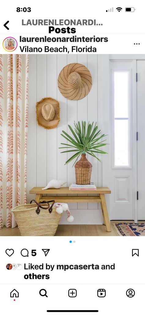 Tropical Entryway, Entryway Bench, Entryway, New Homes, Bench, Furniture, Home Decor, Home Décor