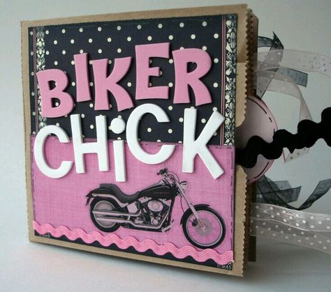 Motorcycle Crafts, Motorcycle Cards, Motorcycle Birthday Parties, Motorcycle Birthday, Paper Bag Scrapbook, Card Quotes, Biker Stuff, Biker Babe, Biker Quotes