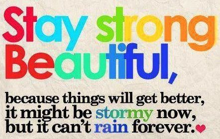 stay strong! You're all amazing! I'm here if you ever need to talk! any of you! just comment, and I'm here for you :) <3 Citation Force, Things Will Get Better, Stay Strong Quotes, Never Stop Dreaming, Strong Quotes, It Goes On, Stay Strong, Uplifting Quotes, True Story