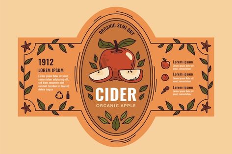 Beer Can Illustration, Can Illustration, Cider Label, Fruit Labels, Cider Cocktails, Drink Labels, Fruit Cocktails, Fruit Drinks, Label Templates