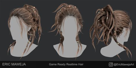 ArtStation - Realtime Dreadlocks hairstyle, Eric Maweja Movie Hairstyles, Fae Realm, Dreadlocks Hairstyle, Loreal Hair Color, Avatar Dr, 3d Portrait, Pandora Avatar, Cool Summer Outfits, Hair Control