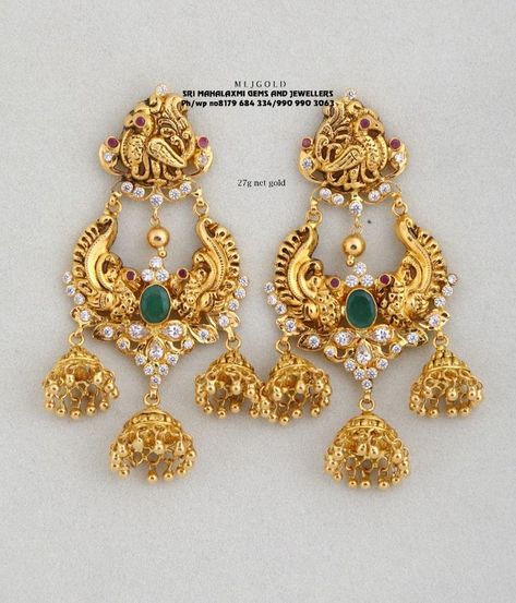 Chandbali earrings gold antiques