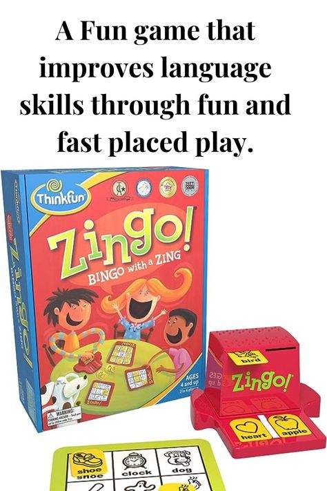 World famous game Zingo is one of the best games for kids ages 4 and up, and it includes an extra Zingo card so that up to 7 players can play! Also includes a unique Zinger device that delights players of all ages. Perfect for pre-readers and early readers, builds language and matching skills Clear instructions – Easy to learn with a clear, high quality instruction manual. Bingo Preschool, Best Games For Kids, Reading Games For Kids, Reading Games, Sight Word Games, Fun Games For Kids, Game For Kids, Early Readers, Preschool Games