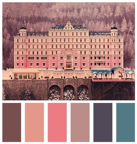 Vintage Cream, Brown and Peach colour Palette Wes Anderson Color Palette, The Grand Budapest Hotel, Palette Design, Grand Budapest, Grand Budapest Hotel, Budapest Hotel, Design Seeds, Wes Anderson, Color Inspo