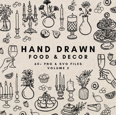 Setting Illustration, Wine Clipart, Food Bundle, 300dpi Images, Drawn Food, Italian Dinner Party, Wine Images, Wine Glass Decor, Line Art Images