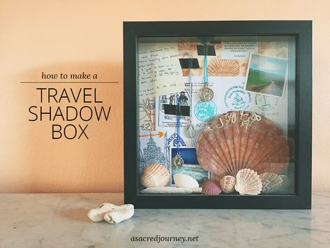 Travel Shadow Box, Travel Shadow Boxes, Souvenir Display, Travel Photos Display, Shadow Box Ideas, London Travel Guide, Diy Shadow Box, Travel Crafts, Travel Keepsakes