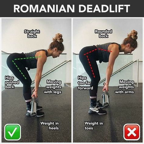 Romanian deadlift Exercise Photos, Crossfit Moves, Romanian Deadlift, Barbell Weights, Gym Antrenmanları, Trening Fitness, Body Fitness, Gym Workout Tips, Glutes Workout