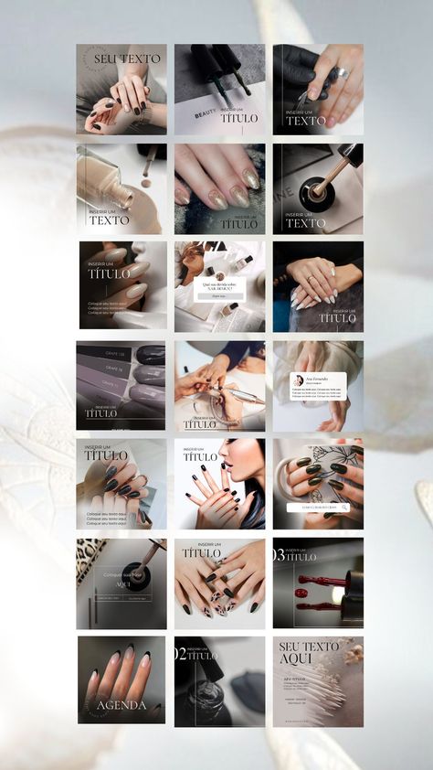 Graphic Design Portfolio Book, 50 Aesthetic, Nail Instagram, Free Social Media Templates, Templates Aesthetic, Aesthetic Nail, Media Kit Template, Marketing Graphics, Instagram Canva