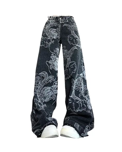 Swipe for the bestselling pants this week ! 🔥 Free worldwide shipping 🌎 Japanese Dragon Aesthetic, Trap Pants, Dragon Pants, Dragon Jeans, Graphic Pants, Denim Baggy Jeans, Grunge Tops, Dragon Aesthetic, Aesthetic Jeans