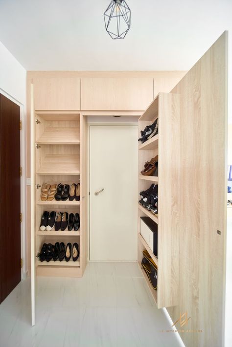 Shoe Storage Cabinet With Doors, Shoe Storage Door, Shoe Cabinet Entryway, Hallway Makeover, Shoe Cabinets, Kitchen Shelf Decor, Entryway Shoe Storage, Flat Ideas, Entryway Storage