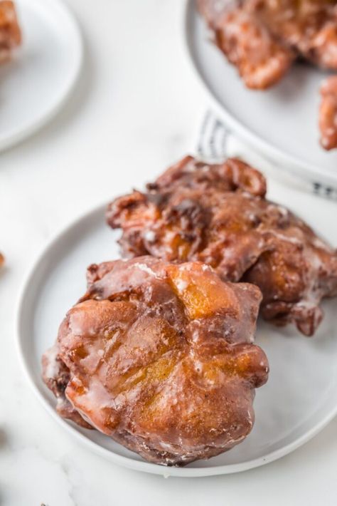 Vegan Apple Fritters Vegan Apple Fritters Recipe, Vegan Apple Fritters, Apple Enchiladas, Healthy Rolls, Apple French Toast Casserole, Baked Apple Fritters, Apple French Toast, Healthy Apple Pie, Apple Fritter