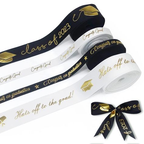 Graduation Ribbon, Graduation Crafts, Gift Wrap Ribbon, 2023 Graduation, Graduation Hat, 2024 Graduation, Congratulations Graduate, Gift Ribbon, Congrats Grad