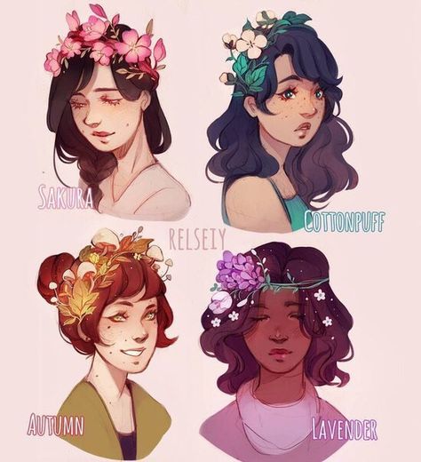 Flower Crown Drawing, Nature Crown, Hairstyles Theme, Crown Drawing, Fairy Hair, Flower Girl Hairstyles, Trendy Flowers, Flower Mandala, How To Draw Hair