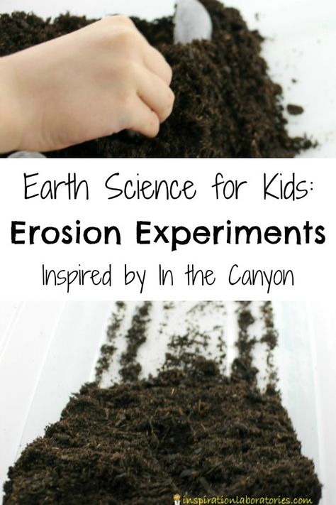 Learn about erosion with these simple earth science experiments for kids. Water Erosion Experiment, Weathering And Erosion Experiment, Grand Canyon Activities For Kids, Erosion Activities For Kids, Erosion Activities, Earth Science Experiments, Elementary Earth Science, Earth Science Projects, Earth Science Activities