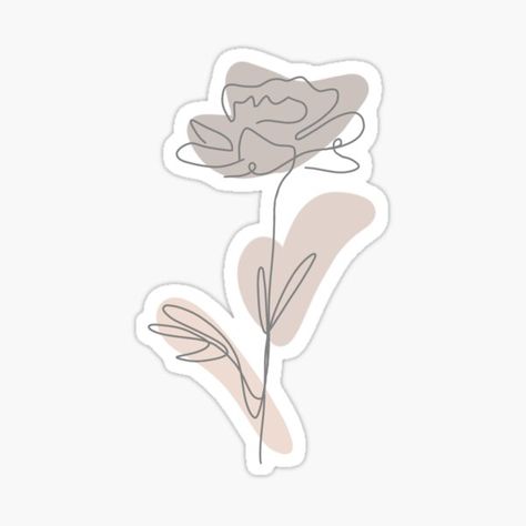 Beige Stickers, Minimal Stickers, Michael Angelo, Pantone Swatches, Beige Flowers, Single Stickers, Long Flowers, Line Flower, Paint Swatches