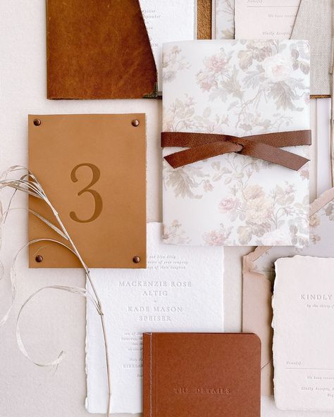 Aileen Fretz | Love a leather palette! | Instagram Leather Wedding Invitations, Western Shoot, Aurora Wedding, Event Signage, Leather Wedding, 2024 Wedding, February 1, Wedding Dreams, Wedding Invite