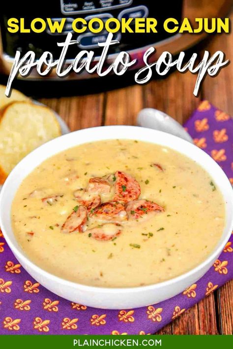 Slow Cooker Cajun Potato Soup - Plain Chicken