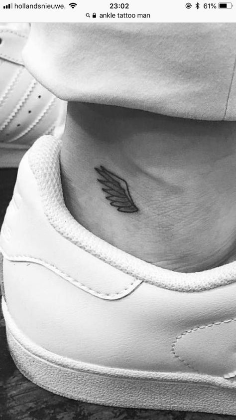 Ankle Tattoo Men, Small Sister Tattoos, Tato Minimal, Ankle Tattoos For Women, Small Tattoos With Meaning, Tattoos For Women Flowers, Inspiration Tattoos, Wing Tattoo, Small Girl Tattoos