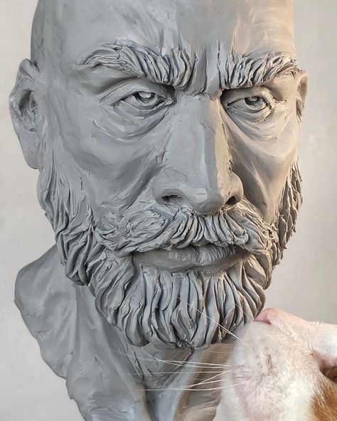 Recent portrait made with gray clay for my sculpture class #sculpture #portrait #sculptures #sculpting #portraitsculpture Clay Portrait, Sculpture Portrait, Portrait Sculpture, Clay Sculpture, Carving, Sculpture, Grey, On Instagram, Quick Saves