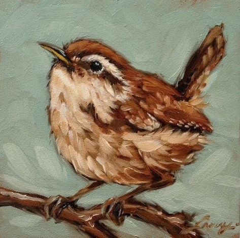 Andrea Lavery, Wren Painting, Paintings Of Birds, Wren Bird, Bird Painting Acrylic, Bird Watercolor Paintings, Bird Paintings, Bird Pictures, Bird Drawings