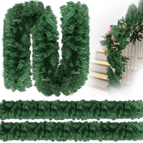 PRICES MAY VARY. Enough Length: the package includes 3 pieces of artificial greenery Christmas garlands and each is about 9 ft/ 2.7 m in length, providing you with ample length to decorate multiple areas in your home to create a cohesive and enchanting holiday atmosphere Full and Natural Appearance: the Xmas artificial pine garland features 280 branches per piece, creating a full and vibrant look that nicely replicates the lushness of real pine garlands; Transform your home into a festive winter Hang From Ceiling Decor, Archway Decor, Christmas Arch, Outdoor Garland, Artificial Christmas Garland, Pine Garland, Artificial Garland, Merry Christmas Happy Holidays, Tree Garland