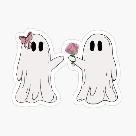 Get my art printed on awesome products. Support me at Redbubble #RBandME: https://www.redbubble.com/i/sticker/Cute-Ghost-Couple-by-LegendsofDoodle/150717183.EJUG5?asc=u Cute Couple Stickers, Ghost In Love, Stickers Couple, Couple Stickers, Receiving Flowers, Ghost Couple, Ghost Love, Ghost Hug, Couples Doodles