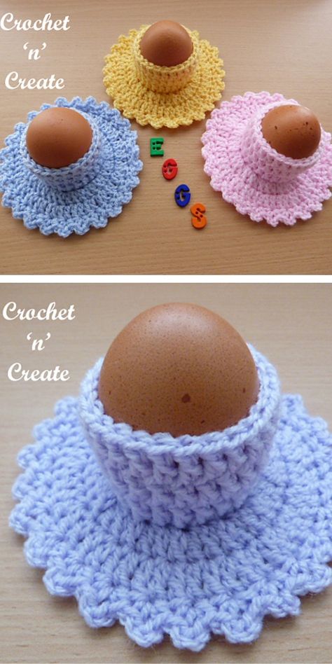 Crochet Egg Pattern, Crochet Easter Basket Free Pattern, Crochet Egg Cozy, Crochet Easter Eggs, Easter Egg Ideas, Easter Crochet Patterns Free, Egg Cosy, Crochet Easter Basket, Crochet Shark