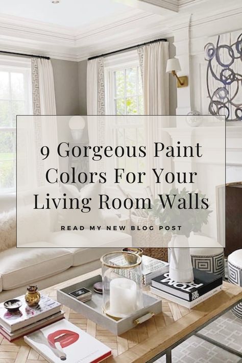 Find the best wall paint colors for your living room - or any room of your house! Good Living Room Colors Modern, Long Living Room Paint Color Ideas, Soft White Living Room Walls, Minimalist Wall Color Living Rooms, White Painted Walls Living Room, Best Wall Paint Colors For Living Room, White Walls Living Room Paint, Large Living Room Color Ideas, Bright Living Room Colors Paint