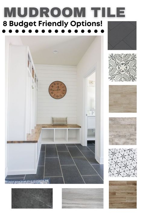 best mudroom flooring, mudroom, mudroom flooring ideas, best flooring for Mudroom, Mudroom flooring, Mudroom flooring options, entryway flooring options, best flooring for entryway, best tile flooring, bet entryway flooring, mudroom ideas on a budget, diy mudroom, tile for mudroom, ceramic tile, porcelain tile, mudroom flooring ideas, best tile flooring, mudroom floor tiles, custom mudroom, mudroom ideas, mudroom inspiration Mudroom Tile, Diy Mudroom Bench Plans, Mud Room Laundry Room Combo, Modern Farmhouse Flooring, Powder Room Tile, Room Tiles Floor, Bathroom Tile Diy, Laundry Room/mudroom, Laundry Room Tile