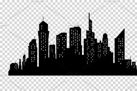 City skyline in grey colors. Buildings silhouette cityscape. Big streets. minimalistic style. Vector illustration | Custom-Designed Illustrations ~ Creative Market Skyline Background, Building Silhouette, Easy Zentangle, Cartoon City, City Skyline Silhouette, Background Black And White, City Tattoo, Skyline Silhouette, Building Drawing