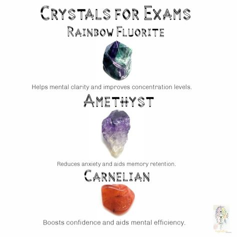 Help heal your body and mind with the help of healing crystals. Crystals For School Tests, Crystals For Exam Success, Crystals For Exams, Witchcraft Stuff, Crystal Work, Exam Success, Reiki Stones, Dessert Candles, Crystals Healing Properties