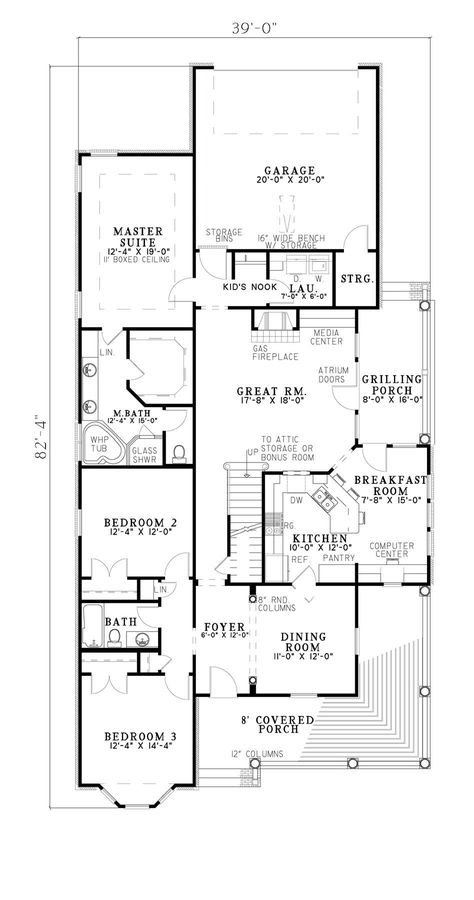 Southland Custom Homes - Custom Home Builder in Georgia - windstone place 355 Country Farmhouse House Plans, House Upgrades, Narrow House Plans, Southern House Plan, Narrow Lot House, Narrow Lot House Plans, Little House Plans, Southern Traditional, Southern House