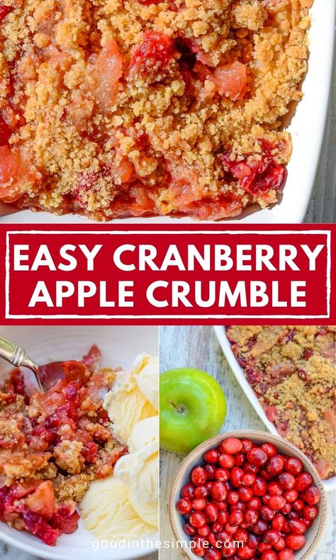 Cranberry Recipes Healthy, Granny Smith Apple Recipes, Cranberry Crumble Recipe, Apple Crumble Dessert, Apple Cranberry Crisp Recipe, Granny Smith Apples Recipes, Cranberry Recipes Dessert, Cranberry Apple Crumble, Cranberry Apple Crisp