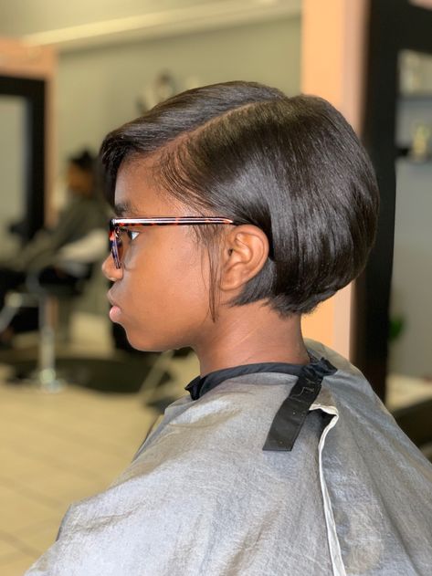 Tuck Behind Ear Short Hairstyles, Short Bob Relaxed Hair, Short Bob Haircuts Black Women, Ear Length Hairstyles For Black Women, Short Relax Hairstyles Black Women, Pixie Bob Haircut Black Women, Relaxed Short Hairstyles For Black Women, Short Relaxed Hairstyles For Black Women, Short Bob Cuts For Black Women