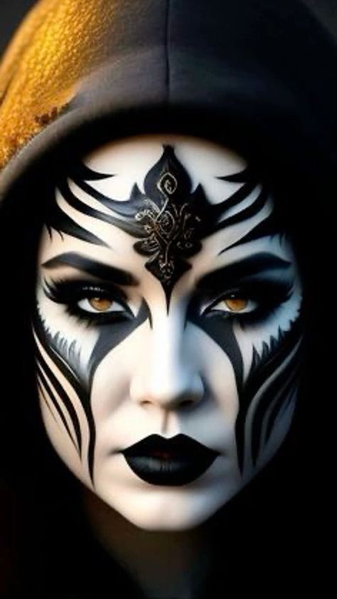 Dark Fantasy Makeup, Crow Witch, Carnaval Make-up, Demon Makeup, Drag Make-up, Creepy Halloween Makeup, Witch Makeup, Face Art Makeup, Halloween Makeup Inspiration