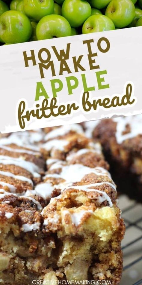 Amish Apple Fritter, Apple Fritter Bread Recipe, Fritter Bread Recipe, Apple Fritters Bread Recipe, Country Apple Fritter Bread, Apple Cinnamon Bread, Apple Fritter Bread, Bake Easy, Apple Fritter