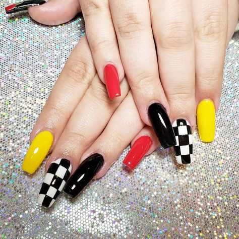 Ferrari Nails, Racing Nails, Disneyland Nails, Girls Nail Designs, Cute Simple Nails, Girls Nails, Birthday Nails, Best Acrylic Nails, Simple Nails