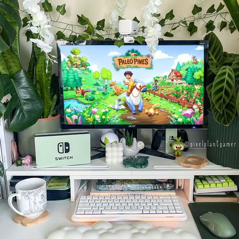 This game looks Rawwwsome 😝 The island of Paleo Pines is a dino lover's dream! Set up your home base, farm to your hearts content and wrangle the wild dinos onto your farm! 🌾 This sounds like such a blast and I can’t wait for the release on the 26th of September!! 🎮 Will you guys be playing? ☺️ Paleo Pines, Game Dino, Up Game, Desk Set, Sounds Like, Christmas Wishlist, The Wild, Nintendo, Video Games