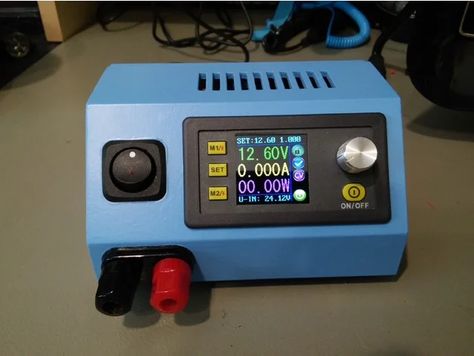 I wanted to build a small bench/lab supply for my electronics work and decided to try using the DP30V5A adjustable supply controller from Banggood.com:http://www.banggood.com/DP30V5A-Voltage-Converter-LCD-Constant-Voltage-Current-Step-down-Programmable-Power-Supply-p-1041746.html?rmmds=searchThis a great little unit and it costs less than $32. It does need an external power source, but I had an old 24V 5A supply handy.You will also need:40mmx10mm 24V fan (The fan voltage depends on your inpu Atx Power Supply Diy, Small Bench, Electronics Projects Diy, Diy Bench, Arduino Projects, Print 3d, Diy Electronics, Electronics Projects, Robotics