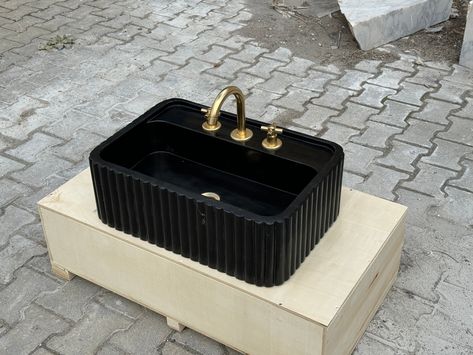 Black Marble Sink, Marble Sink Bathroom, Carved Sink, Wall Sink, Marquina Marble, Rectangular Bathroom, Nero Marquina Marble, Marble Sink, Downstairs Toilet