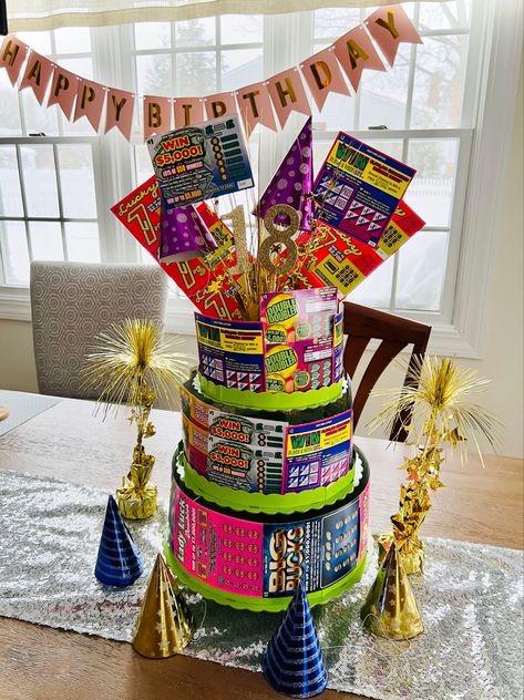 Lottery Ticket Cake, 18th Birthday Gifts For Boys, Cake Children, Scratch Off Tickets, Lottery Ticket, 18th Birthday Cake, 18th Birthday Gifts, Diy Artwork